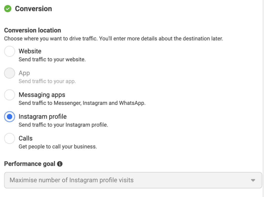 ยิงแอด Facebook เพื่อส่งคนไปหน้าโปรไฟล์ไอจี
