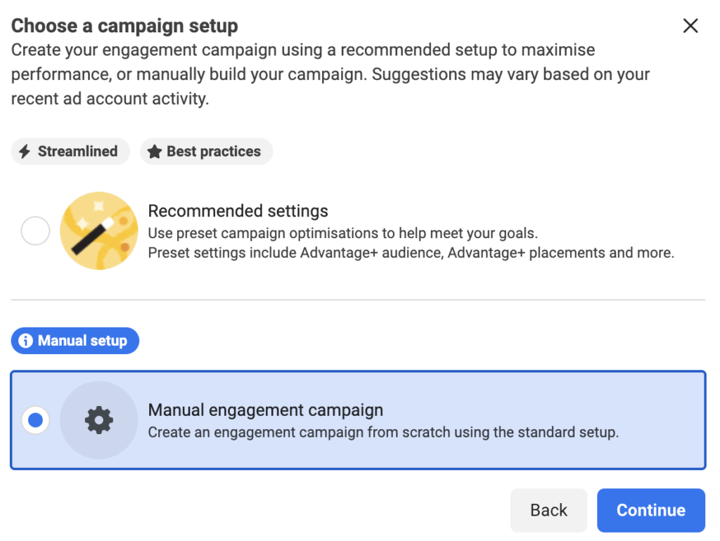 ยิงแอด Facebook ในปี 2024 ควรเลือก Mannual setting มากกว่า Recommended setting